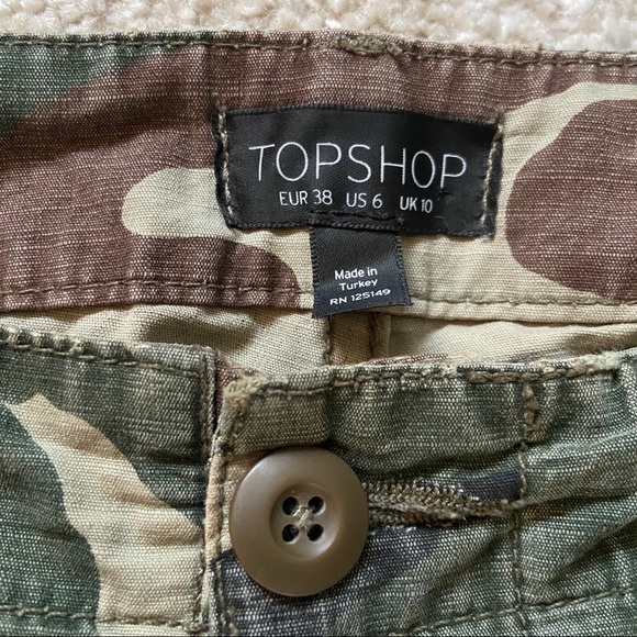 TOPSHOP TRENDY ARMY CARGO PANTS - Picture 2 of 4
